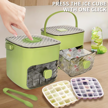 🥳2026 HOT SALE🥳💞50K+ SOLD!💥🥤🧊 49% OFF! Ice Cube Maker with Storage – 48 cubes at once, leak‑proof lid. Stackable, saves space. Includes ice scoop & tong. A summer essential. 🏖️✅