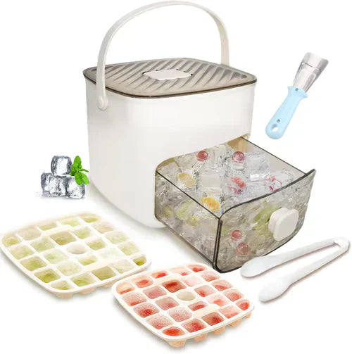 🥳2026 HOT SALE🥳💞50K+ SOLD!💥🥤🧊 49% OFF! Ice Cube Maker with Storage – 48 cubes at once, leak‑proof lid. Stackable, saves space. Includes ice scoop & tong. A summer essential. 🏖️✅
