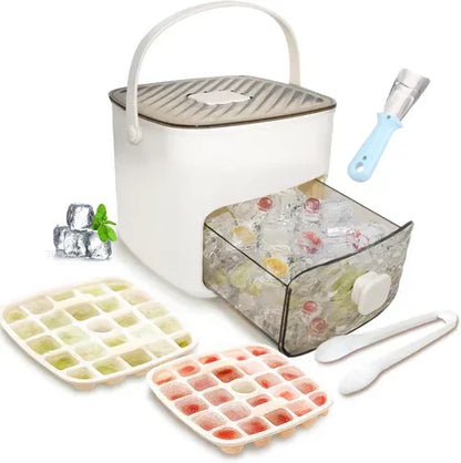🥳2026 HOT SALE🥳💞50K+ SOLD!💥🥤🧊 49% OFF! Ice Cube Maker with Storage – 48 cubes at once, leak‑proof lid. Stackable, saves space. Includes ice scoop & tong. A summer essential. 🏖️✅