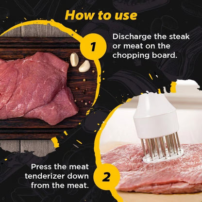 🥩  Stainless Steel Meat Tenderizer Needle – 21 Blades, Fast Marinade, Easy Clean 🔪