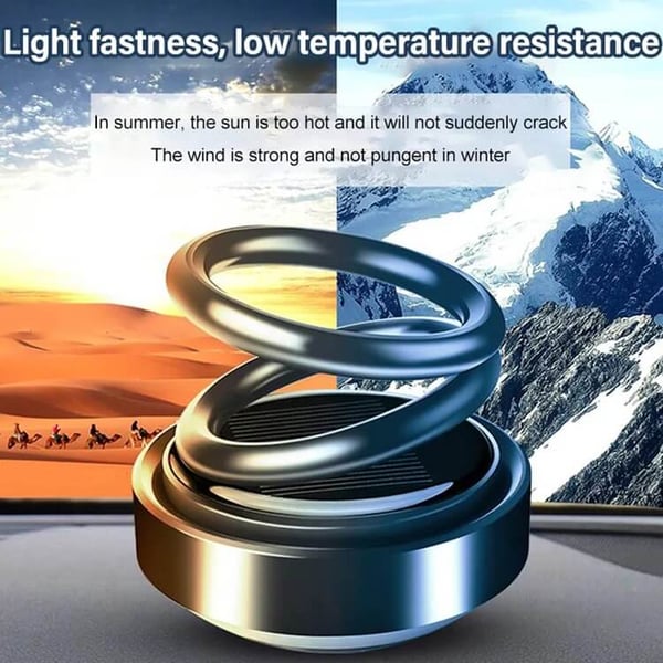 📢📢49% OFF !! ⏰Solar Rotating Double Ring Suspension Car Aromatherapy Ornament