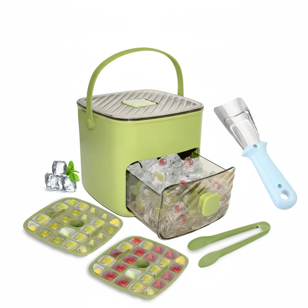 🥳2026 HOT SALE🥳💞50K+ SOLD!💥🥤🧊 49% OFF! Ice Cube Maker with Storage – 48 cubes at once, leak‑proof lid. Stackable, saves space. Includes ice scoop & tong. A summer essential. 🏖️✅