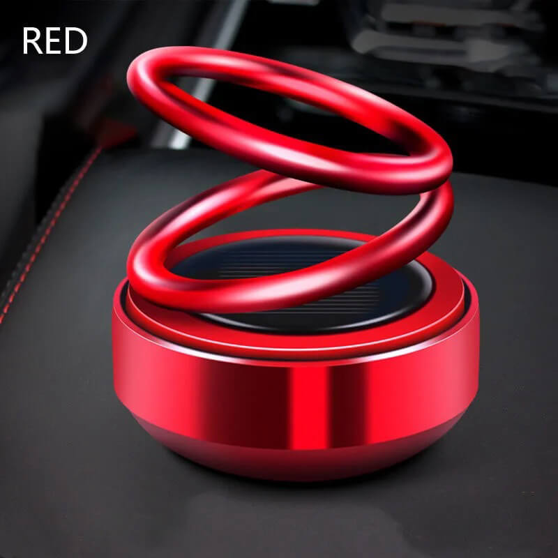 📢📢49% OFF !! ⏰Solar Rotating Double Ring Suspension Car Aromatherapy Ornament