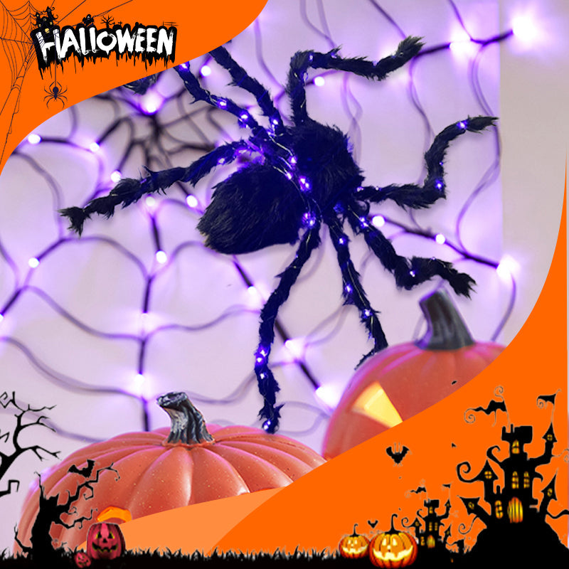 🎃Halloween Black Spider Decoration with Light🕷️
