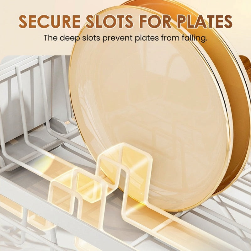 🔥49% OFF🧼🍽️Heavy-Duty 360° Rotating Dish Drainer Rack – Large Capacity, Rust-Resistant & Space-Saving✨