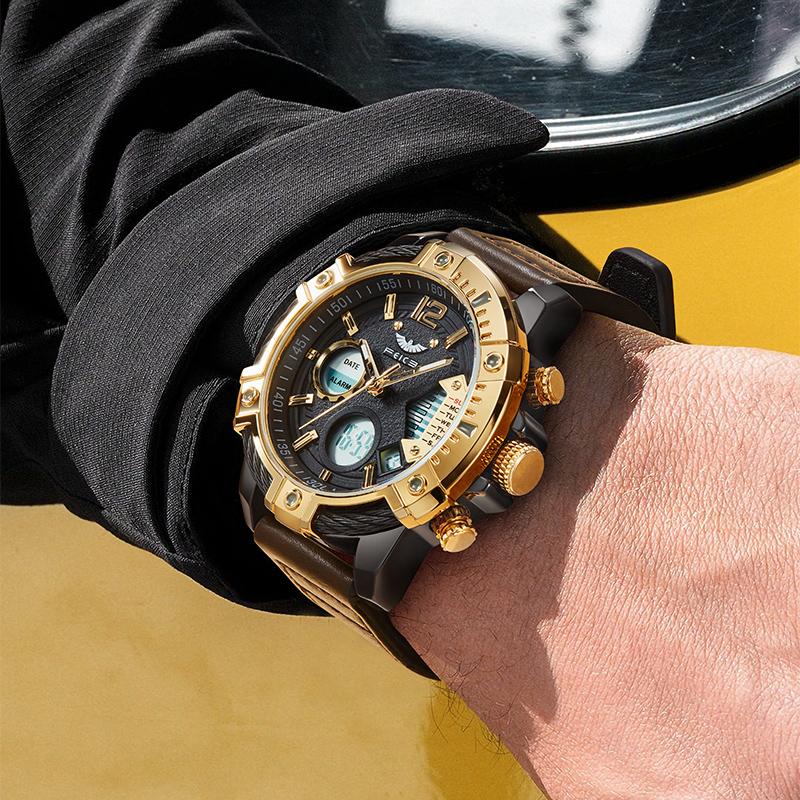 ⌚ LIMITED‑TIME 49% OFF! ⚡Multifunctional Dual Display 3ATM Waterproof Men's Quartz Sports Watch – Rugged, Stylish, Practical ✨