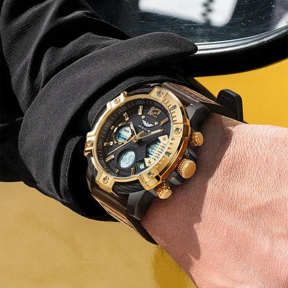 ⌚ LIMITED‑TIME 49% OFF! ⚡Multifunctional Dual Display 3ATM Waterproof Men's Quartz Sports Watch – Rugged, Stylish, Practical ✨