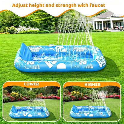 🥳2026 HOT SALE🥳💞50K+ SOLD!😎💦 49% OFF! Inflatable Tanning Pool Lounger – Smart spray cools you automatically. Detachable pillow, cup holders & safety handles. Holds 2 adults (350lb). Perfect for garden or beach! 🏖️🌞