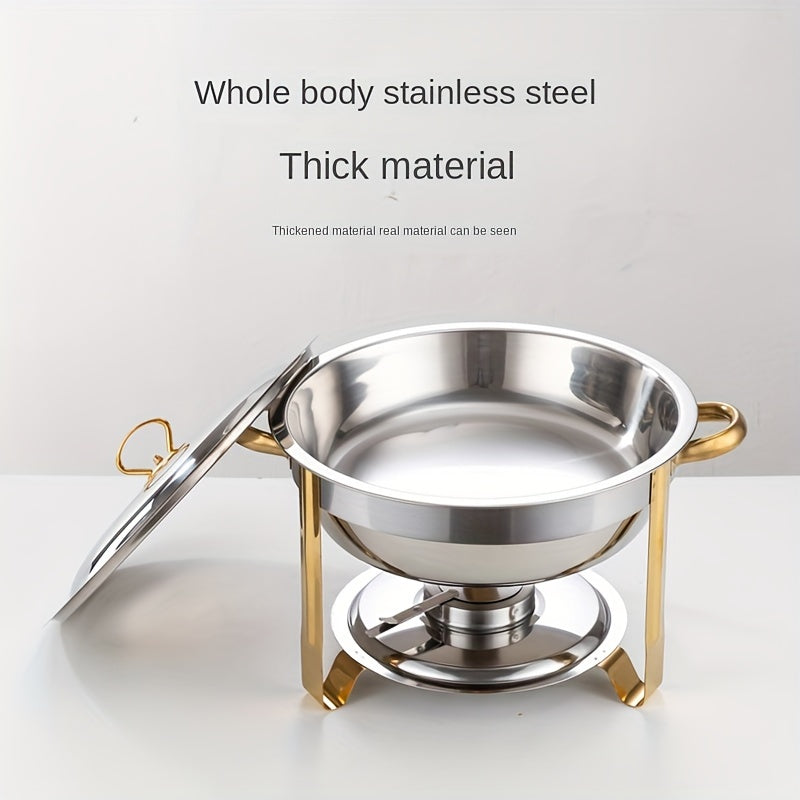 🧑‍🍳The same as in a five-star buffet restaurant🍽️Stainless Steel Chafing Dish Buffet Set 5QT with Fuel Can Rack, Gold Food Warmer for Parties