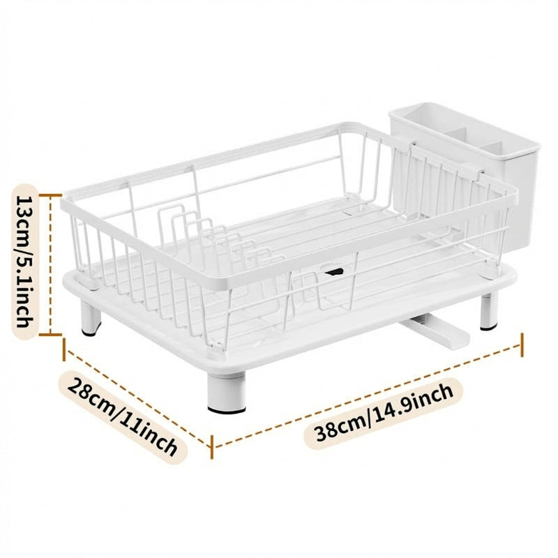 🔥49% OFF🧼🍽️Heavy-Duty 360° Rotating Dish Drainer Rack – Large Capacity, Rust-Resistant & Space-Saving✨
