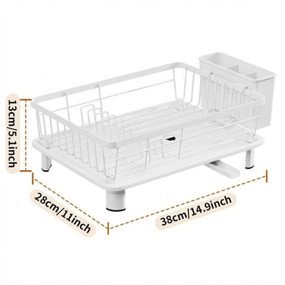 🔥49% OFF🧼🍽️Heavy-Duty 360° Rotating Dish Drainer Rack – Large Capacity, Rust-Resistant & Space-Saving✨