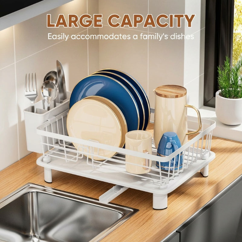 🔥49% OFF🧼🍽️Heavy-Duty 360° Rotating Dish Drainer Rack – Large Capacity, Rust-Resistant & Space-Saving✨