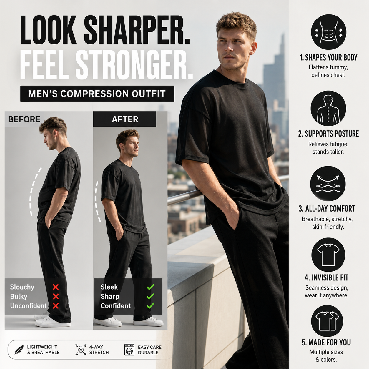 🔥Last Day Sale 49% OFF⏰👔Men's T-Shirt & Wide-Leg Pants 2-Piece Set🎁