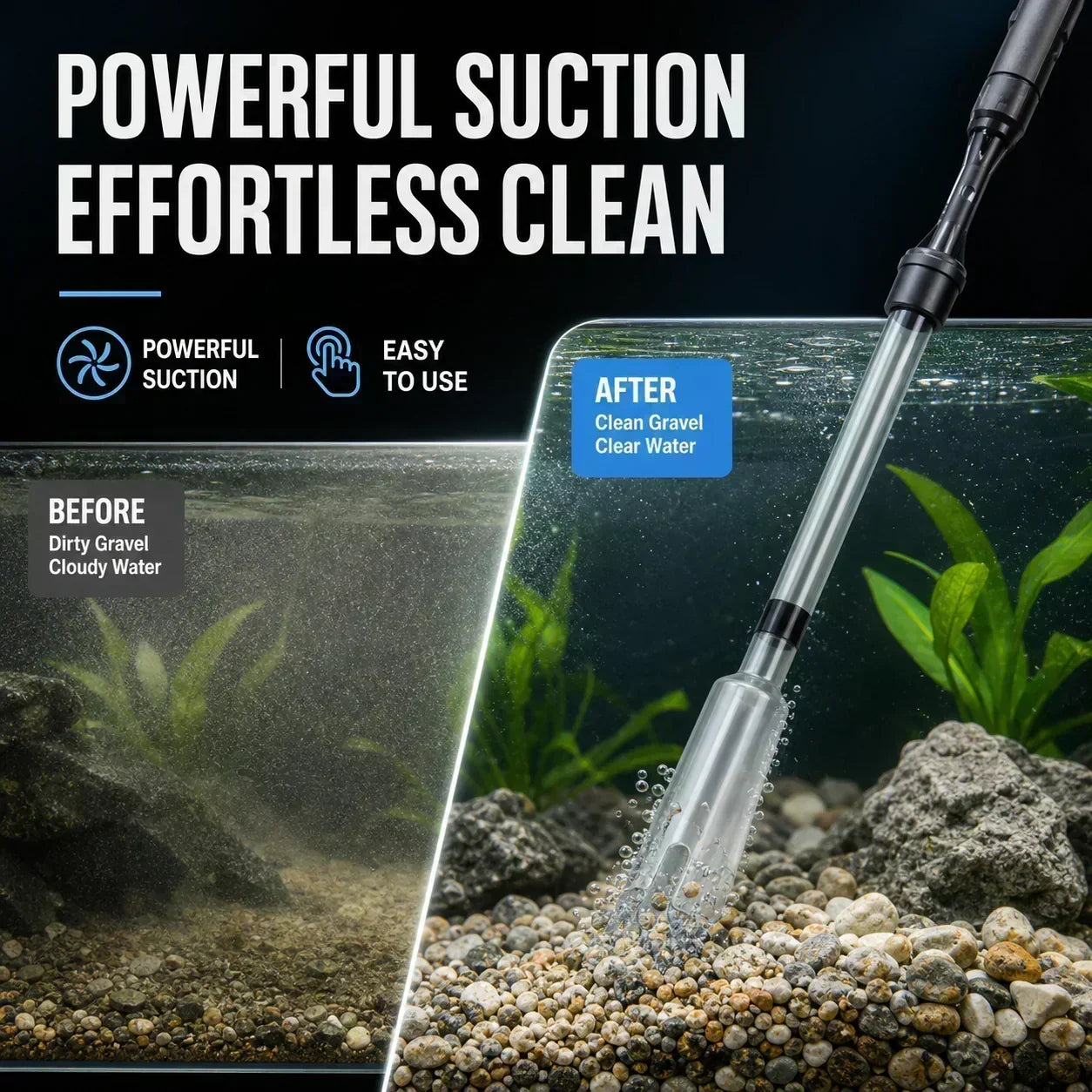 🐠 49% OFF Today | Electric Aquarium Gravel Cleaner - Keep Water Crystal Clear