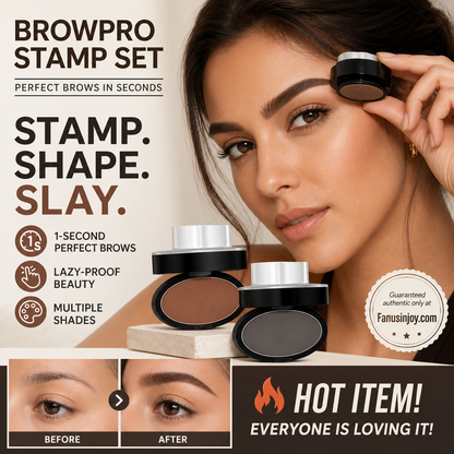 ⏳🔥LIMITED-TIME 49% OFF! ⏰✨Buy 1 Get 1 Free -ONLY ￡11.99!!🖌️50K+ Sold!!!🖤Eyebrow Stamp Powder Kit with Applicator Brush, One Press Perfect Brow Stamp, Waterproof Long Lasting 24H Wear Eyebrow Makeup for Lazy Daily Salon-Like Brows