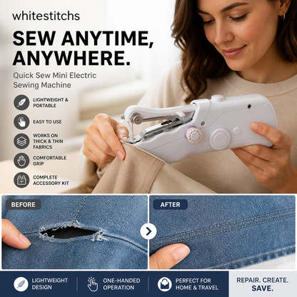 🔥HOT SALE 49% OFF🧵 Mini Electric Sewing Machine – Lightweight, Portable & Easy to Use! ✨