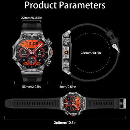 🔥40% Off!⌚1.52" HD smartwatch for men – Phone calls and music control – Multiple sports modes – IP68 waterproof – Long battery life