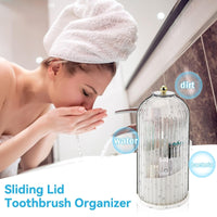 📢📢49%  OFF !! 🛁 Sliding Lid Toothbrush Organizer✨