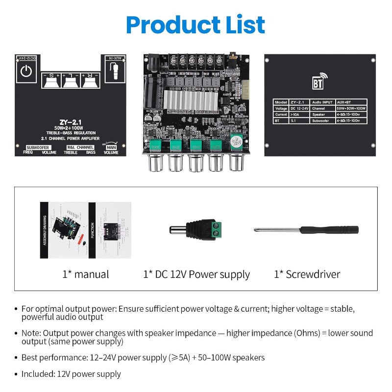 🔥HOT SALE🔥2.1 Channel Bluetooth - compatible Audio Power Amplifier Module🔊 Upgrade Your Audio Experience! 🔊