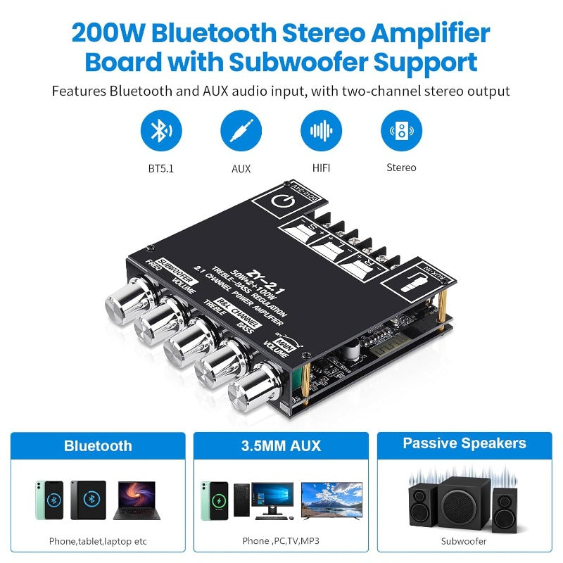 🔥HOT SALE🔥2.1 Channel Bluetooth - compatible Audio Power Amplifier Module🔊 Upgrade Your Audio Experience! 🔊