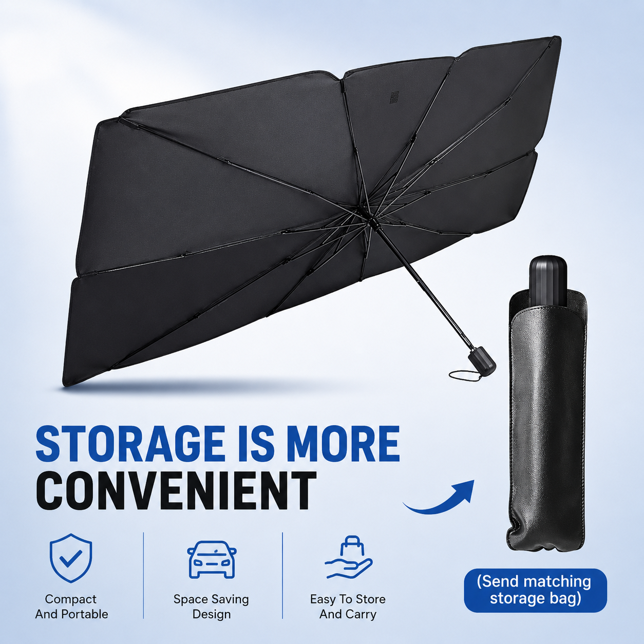 ⏰🔥LIMITED TIME 49% OFF!🔥50K+ SOLD! Upgraded Car Windshield Sun Shade Umbrella