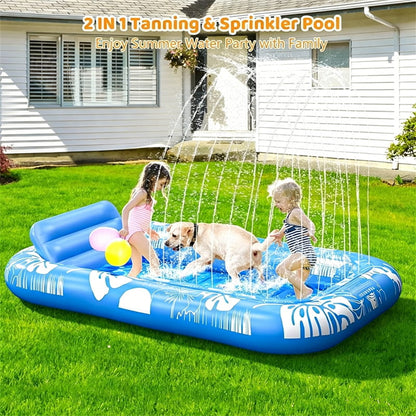 🥳2026 HOT SALE🥳💞50K+ SOLD!😎💦 49% OFF! Inflatable Tanning Pool Lounger – Smart spray cools you automatically. Detachable pillow, cup holders & safety handles. Holds 2 adults (350lb). Perfect for garden or beach! 🏖️🌞