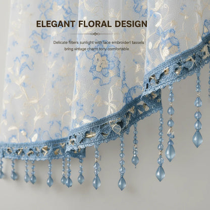 🌸Lace Short Door Curtain with Tassels