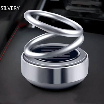 📢📢49% OFF !! ⏰Solar Rotating Double Ring Suspension Car Aromatherapy Ornament