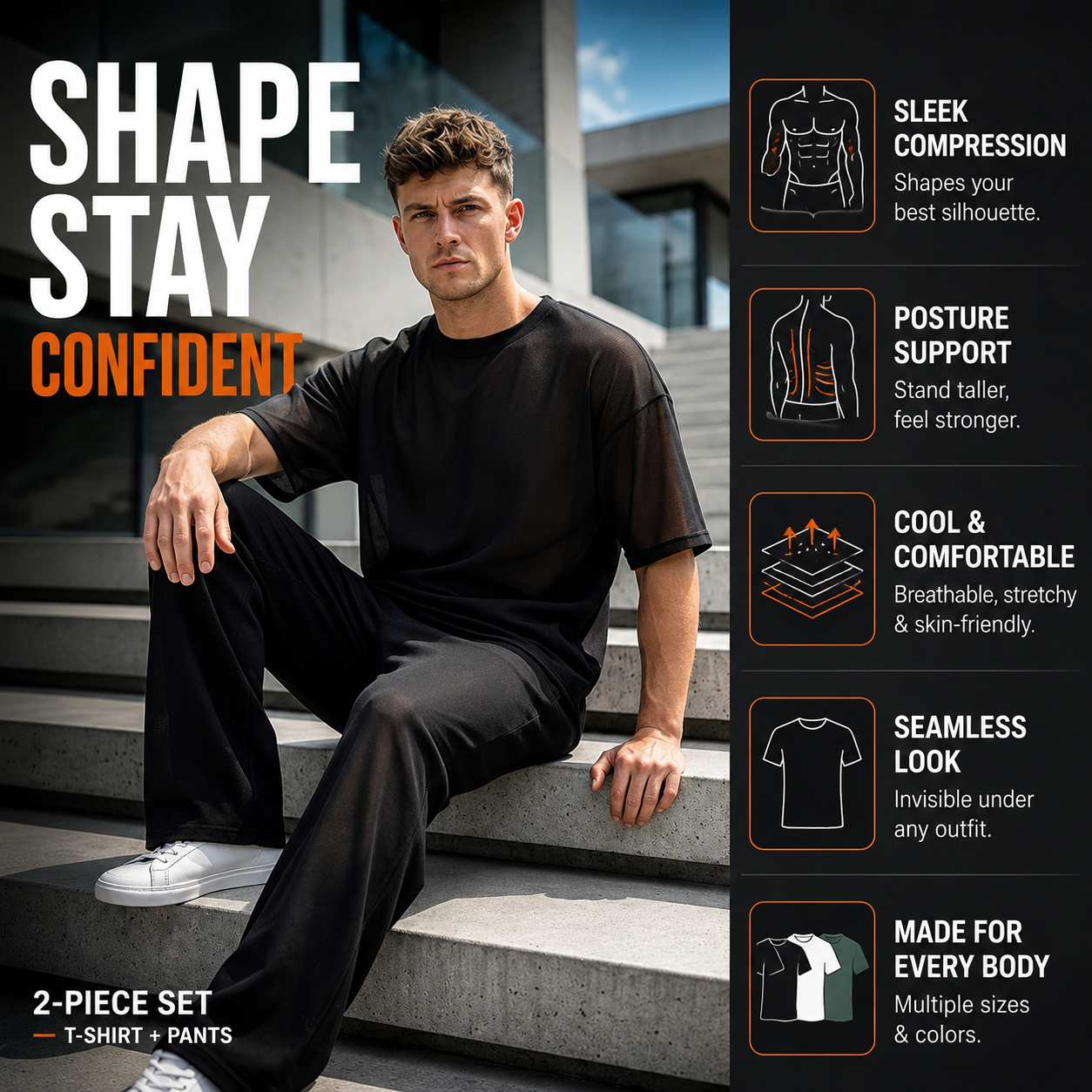 🔥Last Day Sale 49% OFF⏰👔Men's T-Shirt & Wide-Leg Pants 2-Piece Set🎁