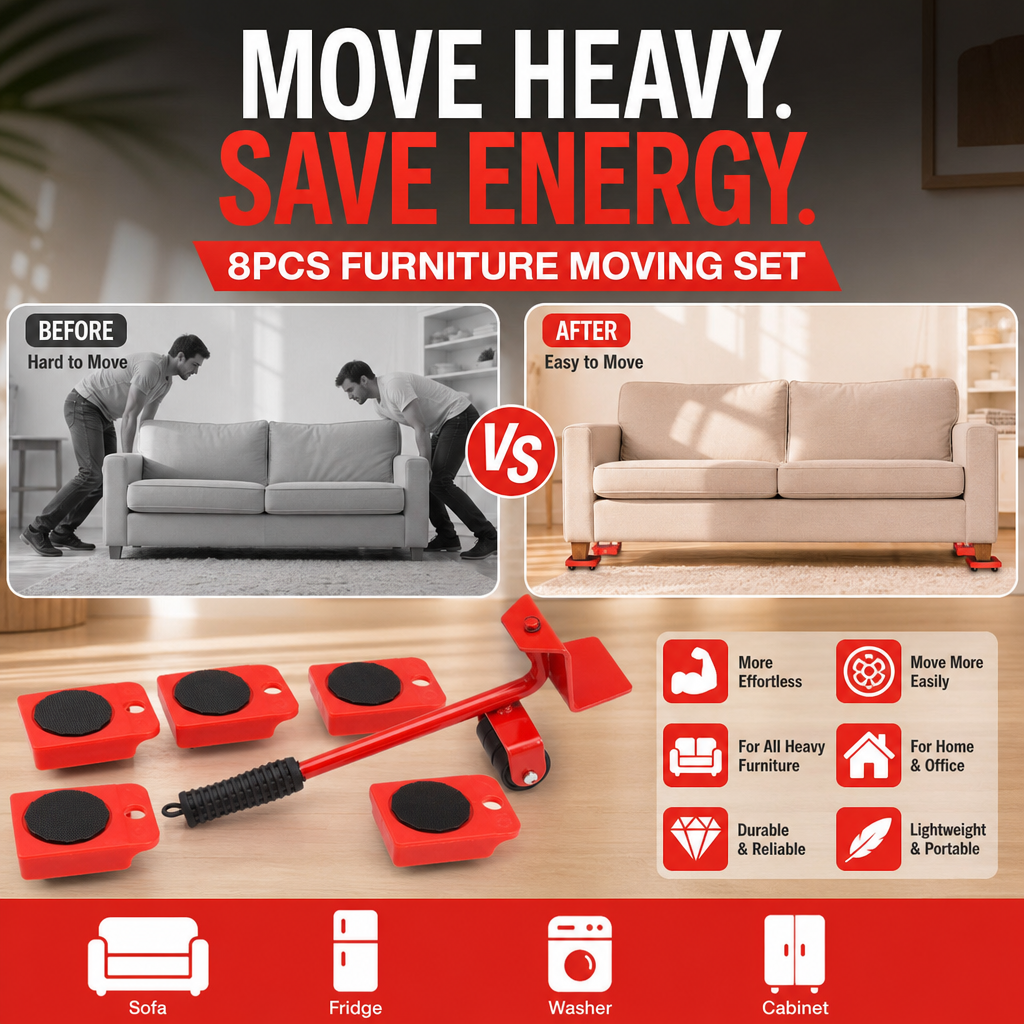🛋️ Clearance 49% Off ✨ Furniture Moving System — Lift & Slide, 360° Rotation 🏠