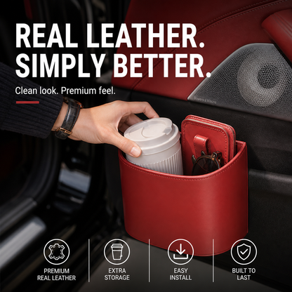 🥳2026 HOT SALE🥳💞50K+ SOLD!🚗🧺 49% OFF! Leather Car Door Cup Holder – Wide‑mouth opening, easy reach for drinks & phone. Clip‑on secure fit. PU leather, tough & stylish. 🛡️✨
