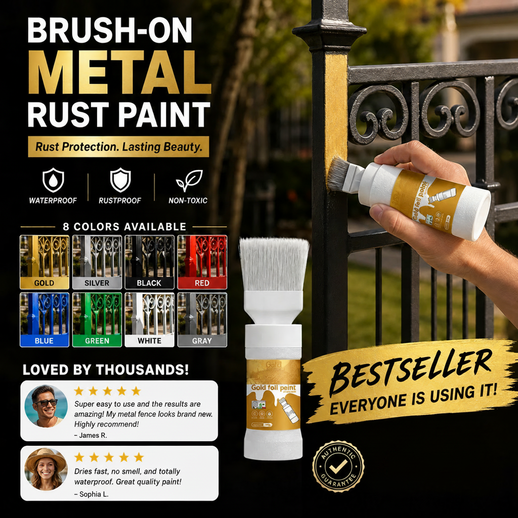 Brush-On Metal Rust Paint Gold