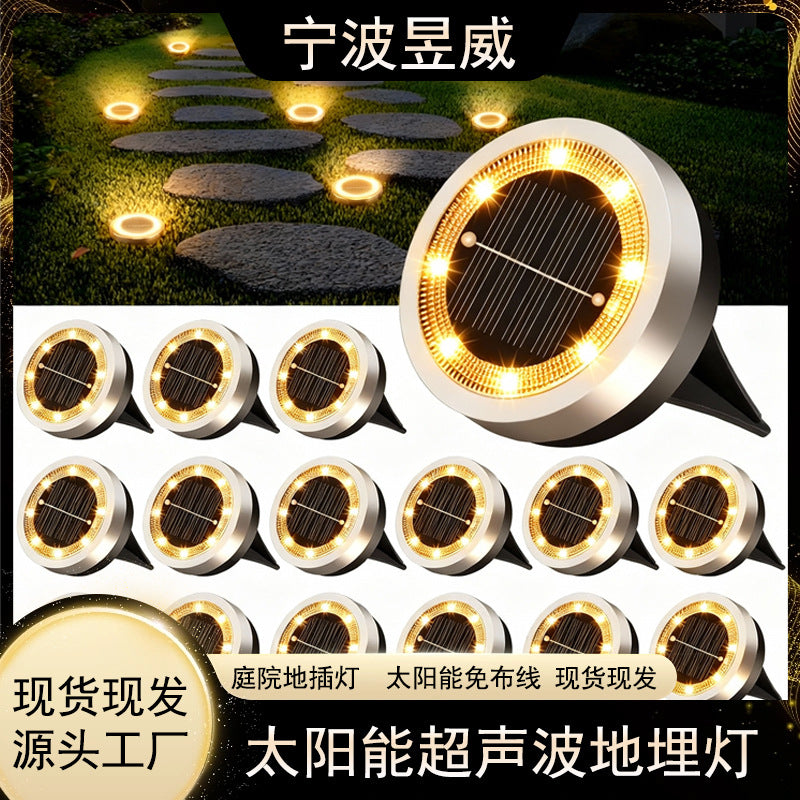 Solar Outdoor In-Ground Lights Stainless Steel Garden Pathway Lawn Lights for Yard Landscape Decoration