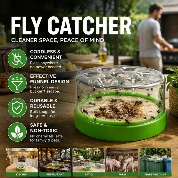 🏆Flash Sale⚡50K+ SOLD! Almost Gone-💥🔌✅ Reusable fly trap—no electricity, no poison! 🏠 Safe to use in the kitchen and around children and pets.