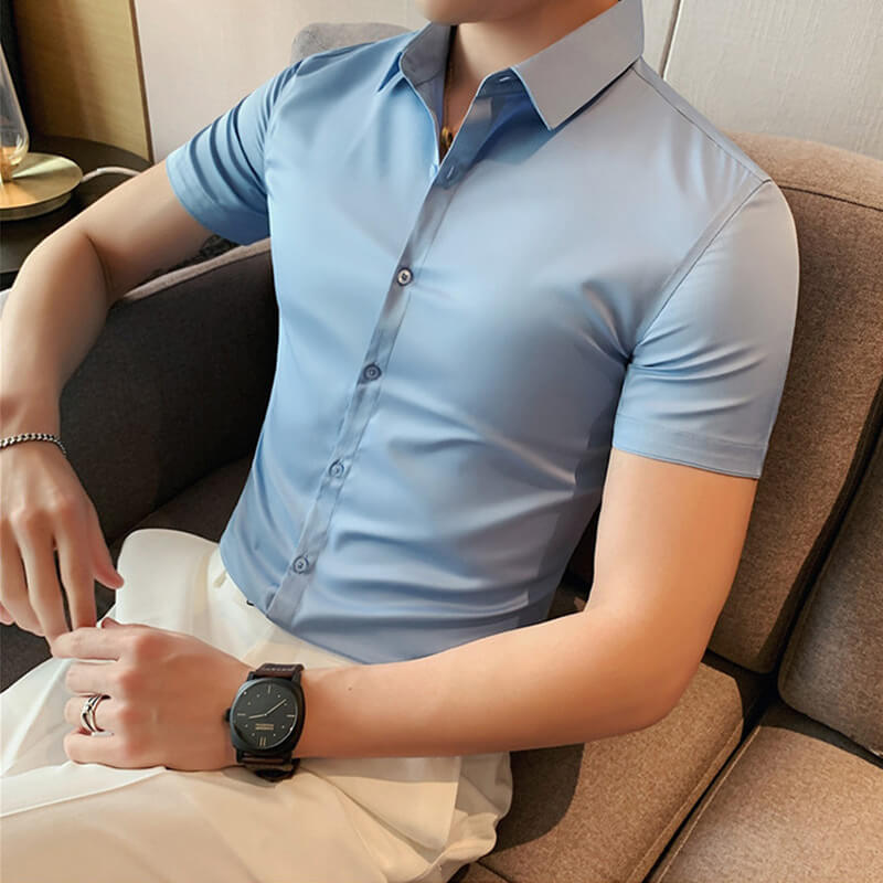 🔥Summer Special Offer👔Men's ice-silk high elasticity short sleeve shirts