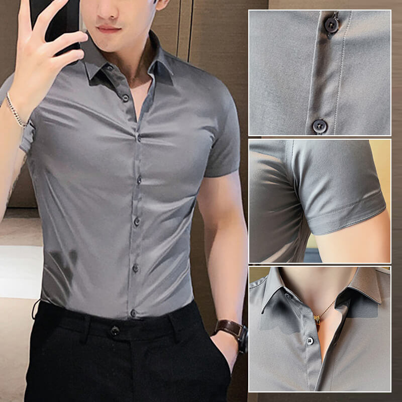 🔥Summer Special Offer👔Men's ice-silk high elasticity short sleeve shirts