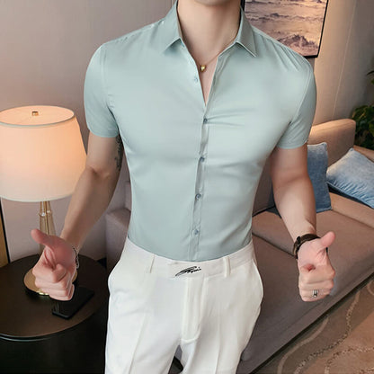 🔥Summer Special Offer👔Men's ice-silk high elasticity short sleeve shirts