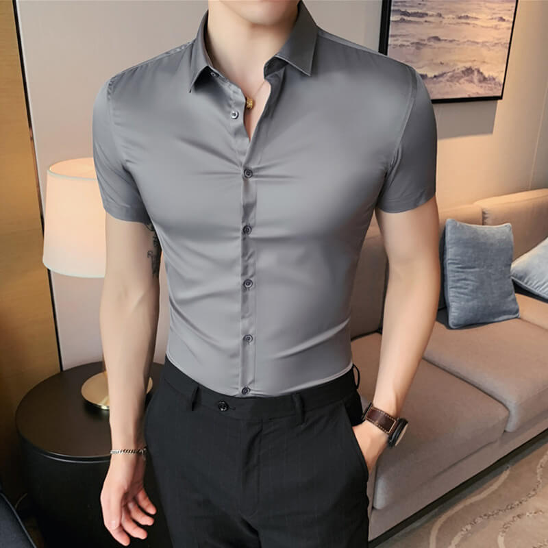 🔥Summer Special Offer👔Men's ice-silk high elasticity short sleeve shirts