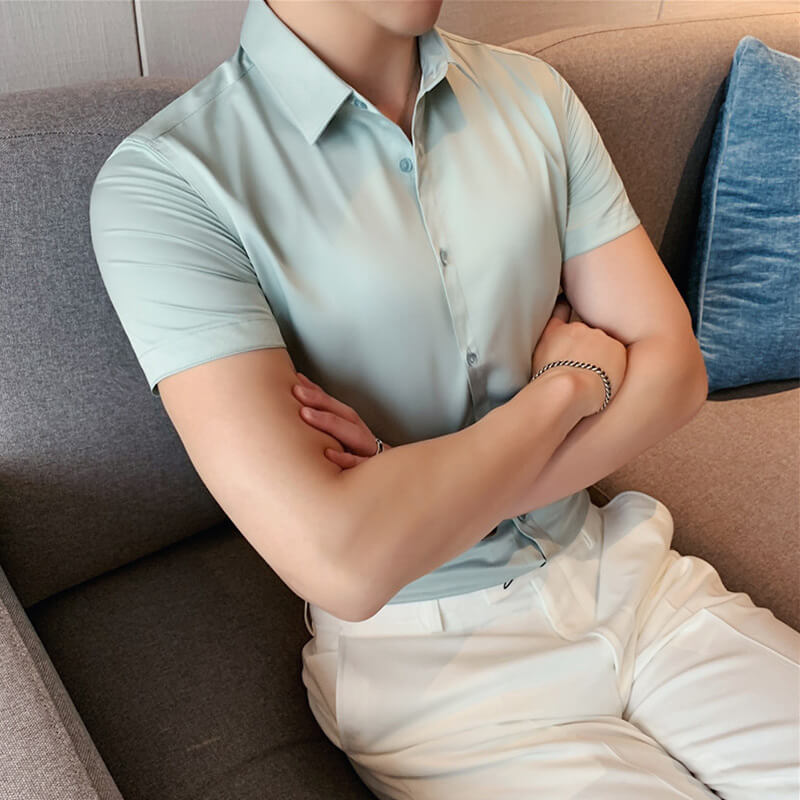 🔥Summer Special Offer👔Men's ice-silk high elasticity short sleeve shirts