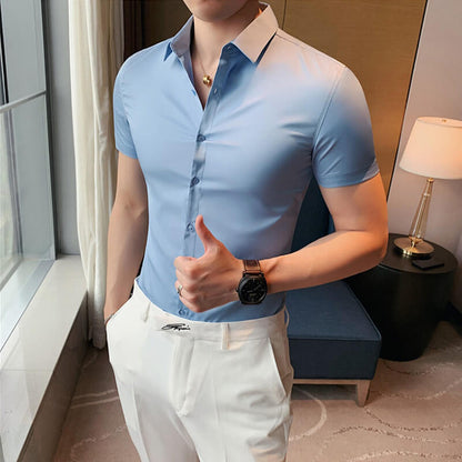 🔥Summer Special Offer👔Men's ice-silk high elasticity short sleeve shirts
