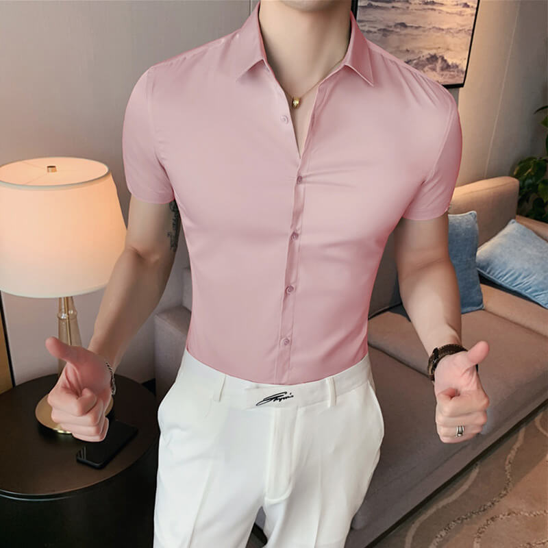 🔥Summer Special Offer👔Men's ice-silk high elasticity short sleeve shirts