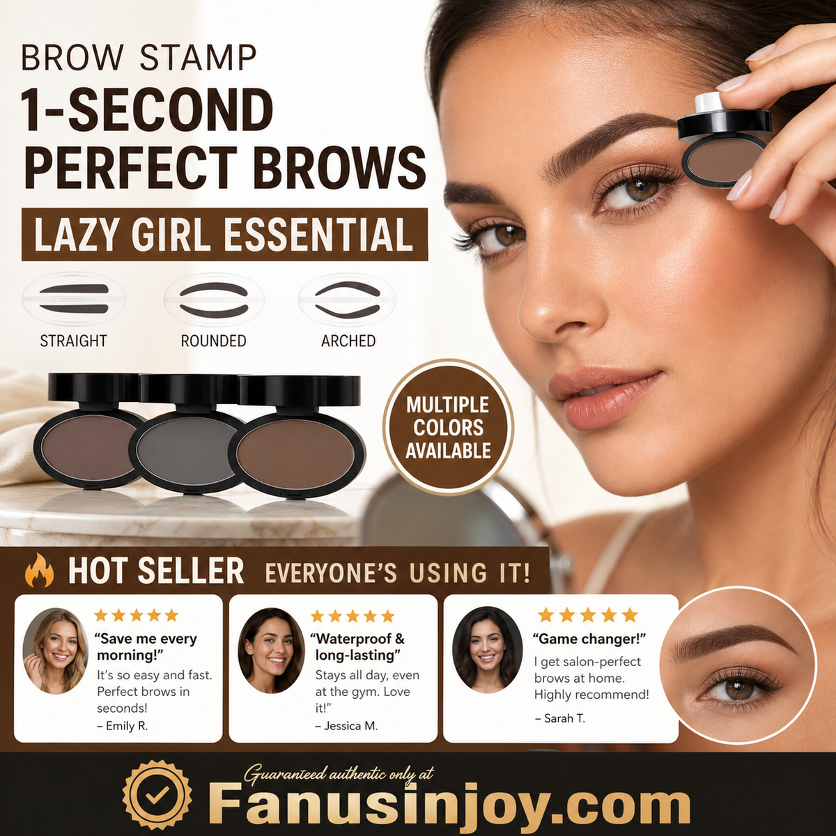 ⏳🔥LIMITED-TIME 49% OFF! ⏰✨Buy 1 Get 1 Free -ONLY ￡11.99!!🖌️50K+ Sold!!!🖤Eyebrow Stamp Powder Kit with Applicator Brush, One Press Perfect Brow Stamp, Waterproof Long Lasting 24H Wear Eyebrow Makeup for Lazy Daily Salon-Like Brows