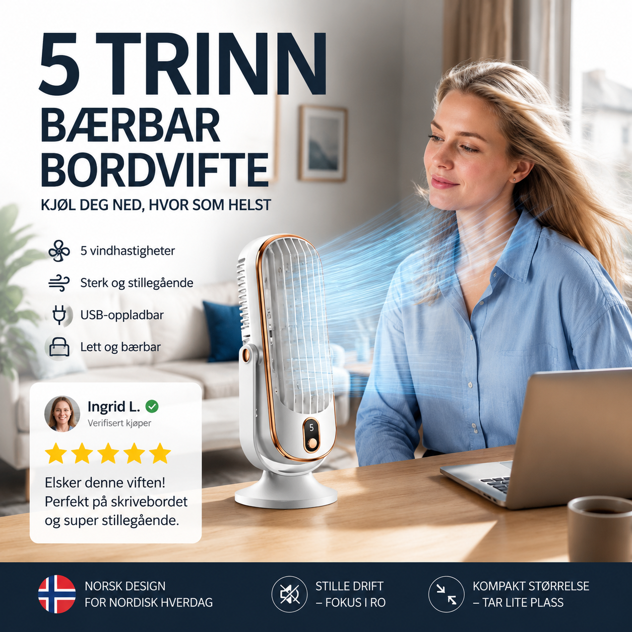 🥳2026 HOT SALE🥳💞50K+ SOLD!💨🌙 49% OFF! Portable Table Fan – 5 speeds, ultra‑quiet, gentle breeze. Perfect for bedroom or office. Stay cool without noise! 😴✨