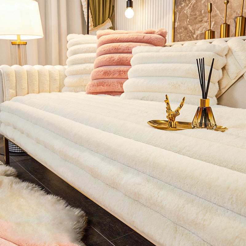 🏆LAST DAY 49% OFF🛋️Rabbit Fur Non-Slip Plush Sofa Cover
