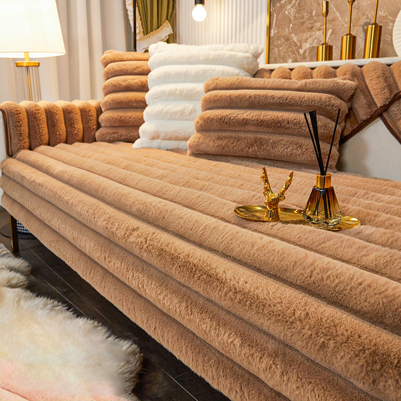 🏆LAST DAY 49% OFF🛋️Rabbit Fur Non-Slip Plush Sofa Cover