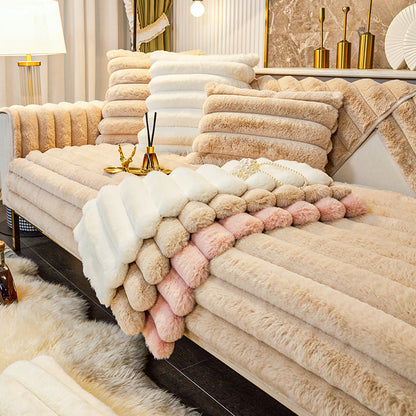 🏆LAST DAY 49% OFF🛋️Rabbit Fur Non-Slip Plush Sofa Cover