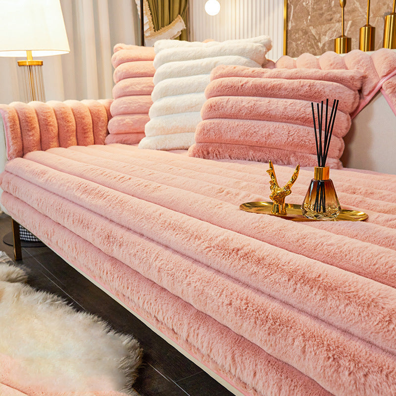 🏆LAST DAY 49% OFF🛋️Rabbit Fur Non-Slip Plush Sofa Cover