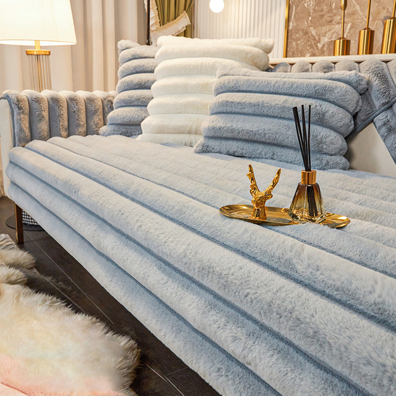 🏆LAST DAY 49% OFF🛋️Rabbit Fur Non-Slip Plush Sofa Cover