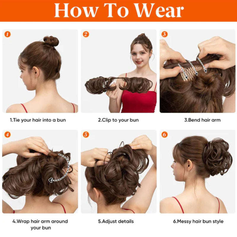 👱♀️ LIMITED-TIME 49% OFF! ✨ Clip-In Messy Side Comb Hair Bun – Instant Voluminous Updo, Heat Resistant 🎀
