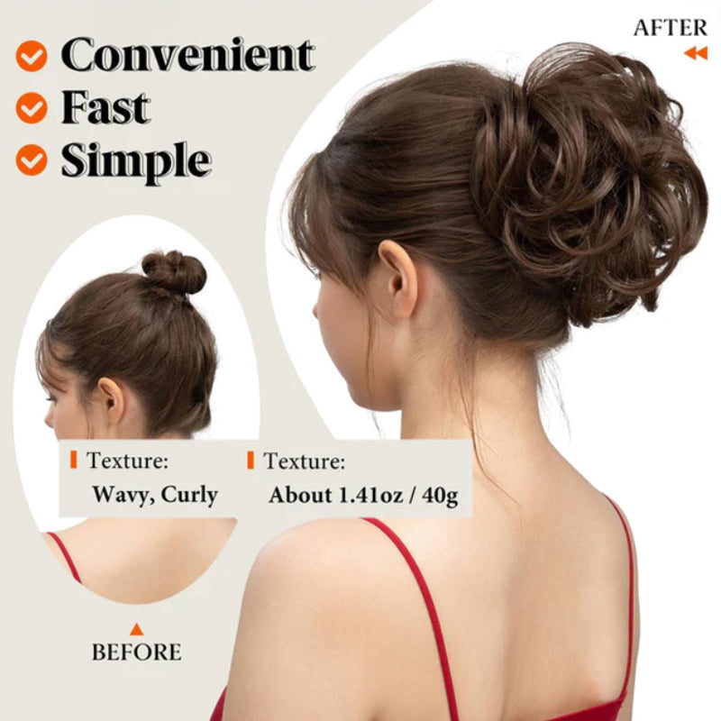 👱♀️ LIMITED-TIME 49% OFF! ✨ Clip-In Messy Side Comb Hair Bun – Instant Voluminous Updo, Heat Resistant 🎀